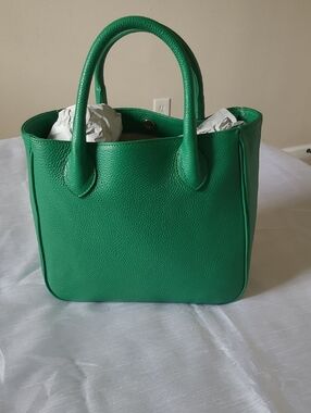 Mark & Graham Green Pebbled Leather Tote